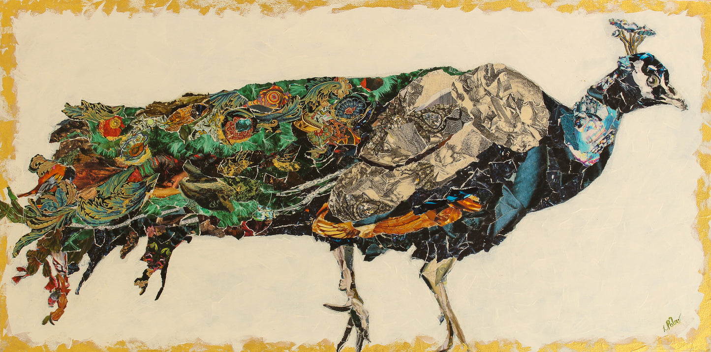 peacock art collage
